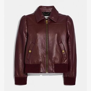 Brand new COACH leather bomber jacket. Women’s size 6.